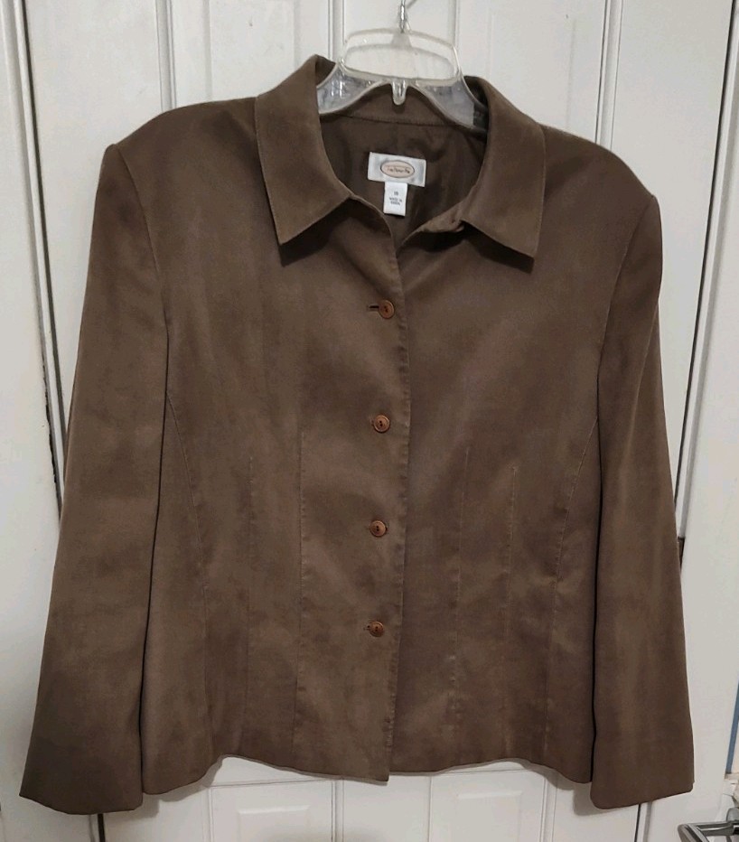 Talbots Blazer Women 16 Tan Beige Faux Suede Gorgeous Professional Career EUC Talbots Blazer Women 16 Tan Beige Faux Suede Gorgeous Professional Career EUC