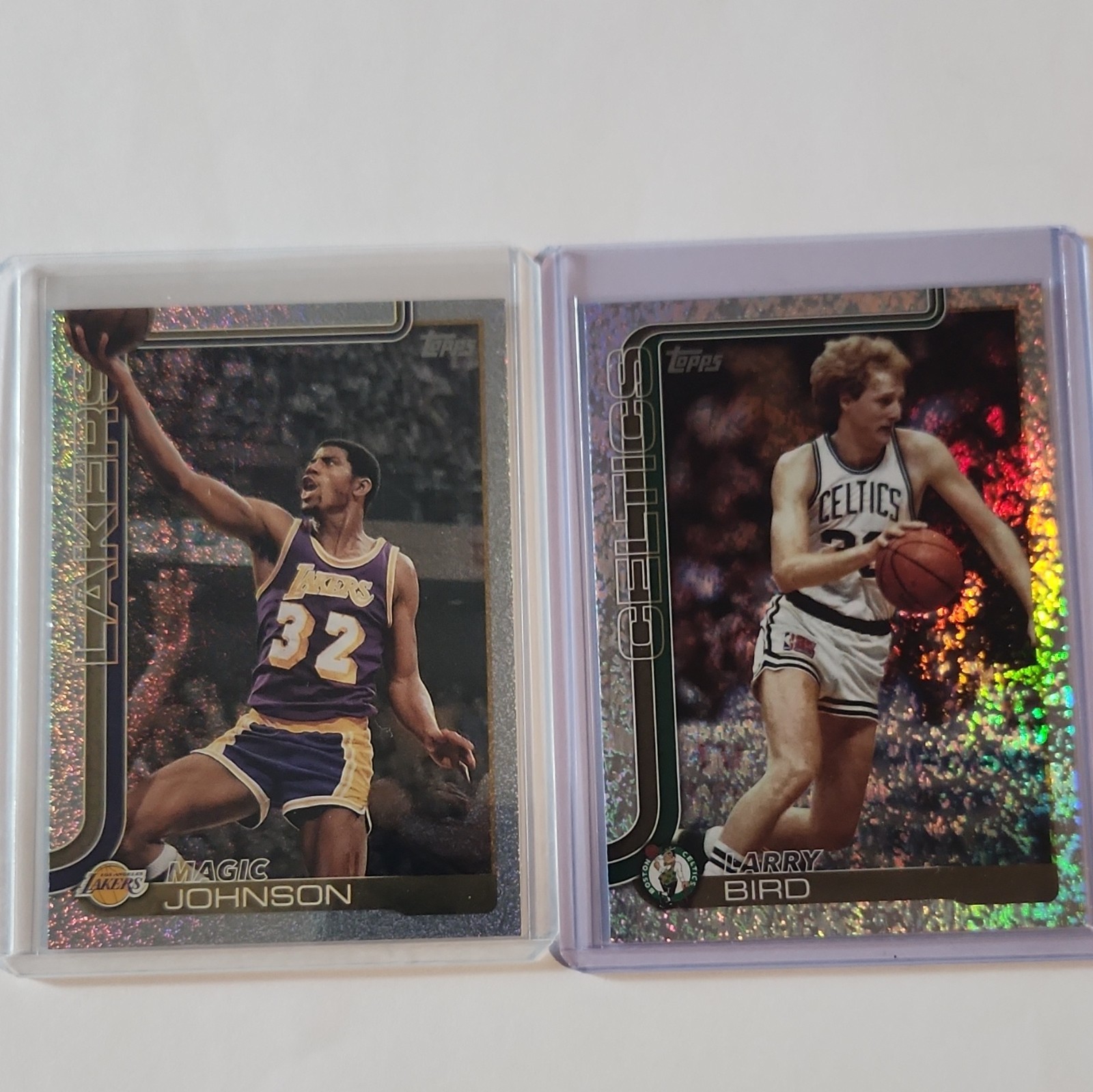 Topps 2024-25 Chrome NBA 2-Card Lot Magic Johnson Lakers + Larry Bird Celtics Topps 2024-25 Chrome NBA 2-Card Lot Magic Johnson Lakers + Larry Bird Celtics