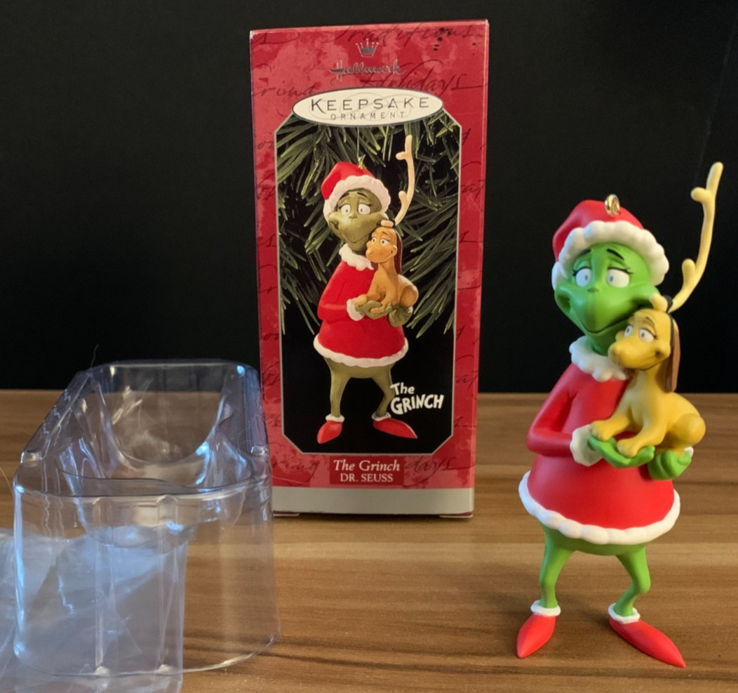 VINTAGE 1998 Hallmark Keepsake Ornament Dr Seuss The Grinch & Max VINTAGE 1998 Hallmark Keepsake Ornament Dr Seuss The Grinch & Max