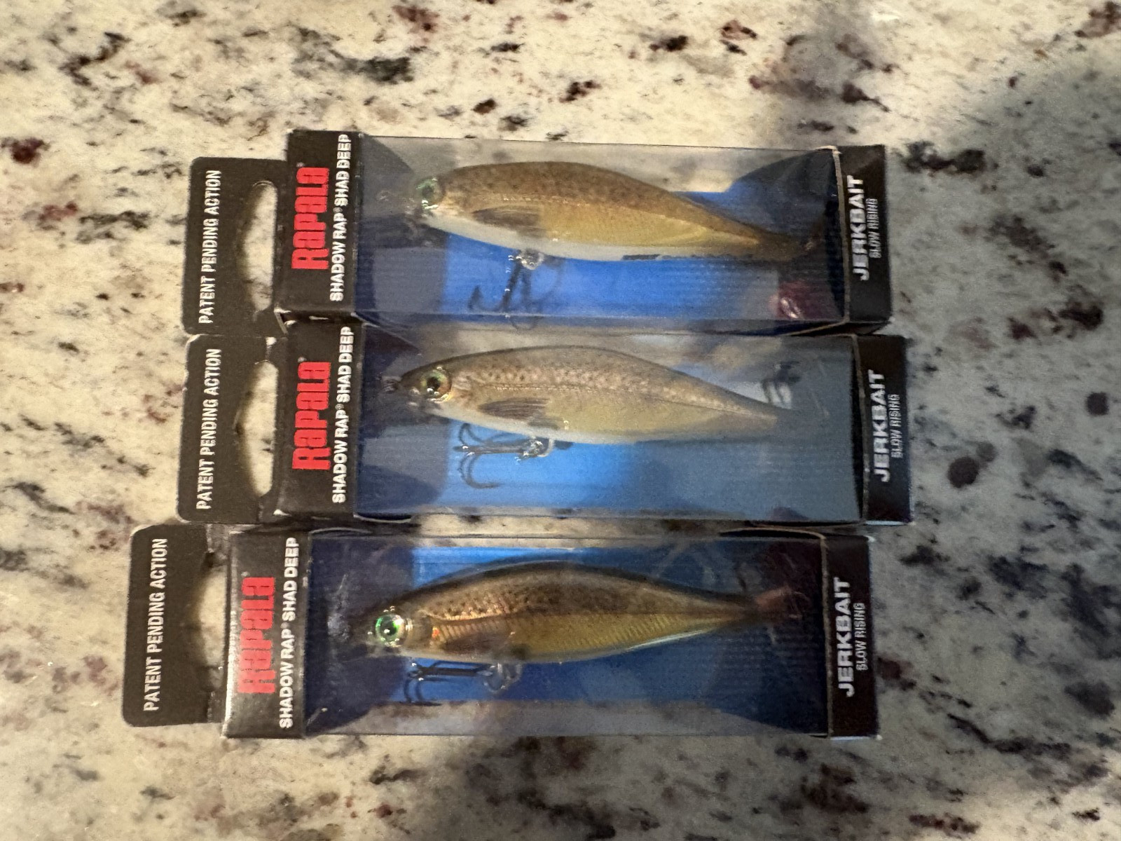 RAPALA SHADOW RAP SHAD 09\'s--3 LIVE TROUT COLORED FISHING LURES