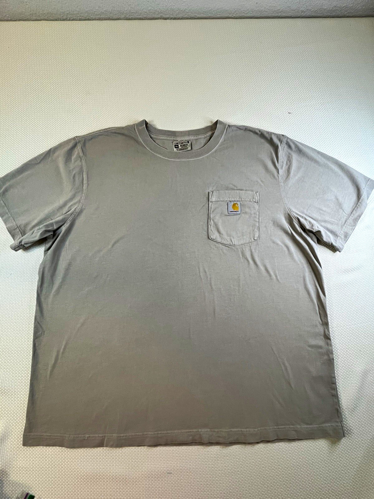Carhartt Men\'s 2XL Relaxed Fit Gray Pocket Logo Cotton Knit Crew T-Shirt