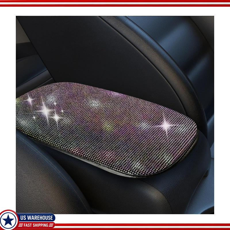Colorful Bling Car Armrest Cover, 11.9''x8.4'' Crystal Diamond Soft Elbow Pillow Colorful Bling Car Armrest Cover, 11.9''x8.4'' Crystal Diamond Soft Elbow Pillow