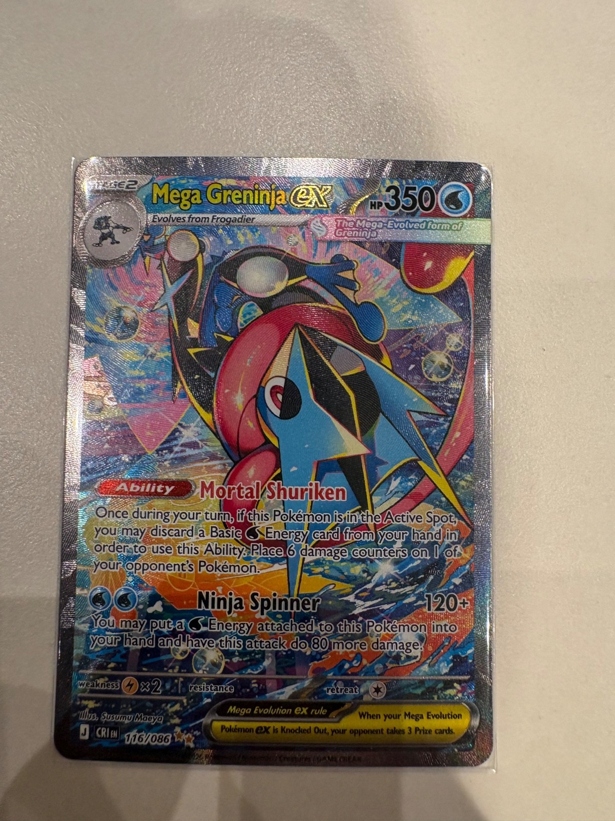 Mega Greninja ex 116/086 Me04: Chaos Rising Holo Mega Greninja ex 116/086 Me04: Chaos Rising Holo