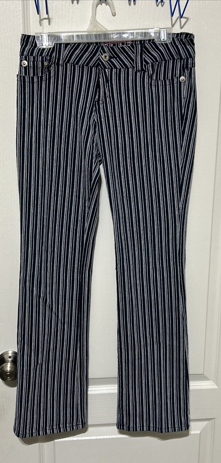Vtg Bubblegum USA American Flavour Striped Pants Y2K Grunge Flare Size 7/8 Star Vtg Bubblegum USA American Flavour Striped Pants Y2K Grunge Flare Size 7/8 Star