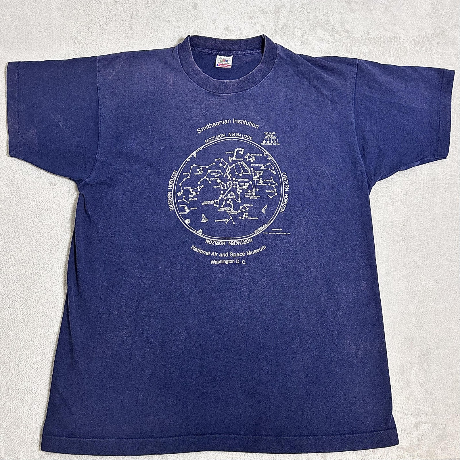 Vtg 1987 Smithsonian Air & Space Museum Constellation Star Chart T-Shirt XL USA
