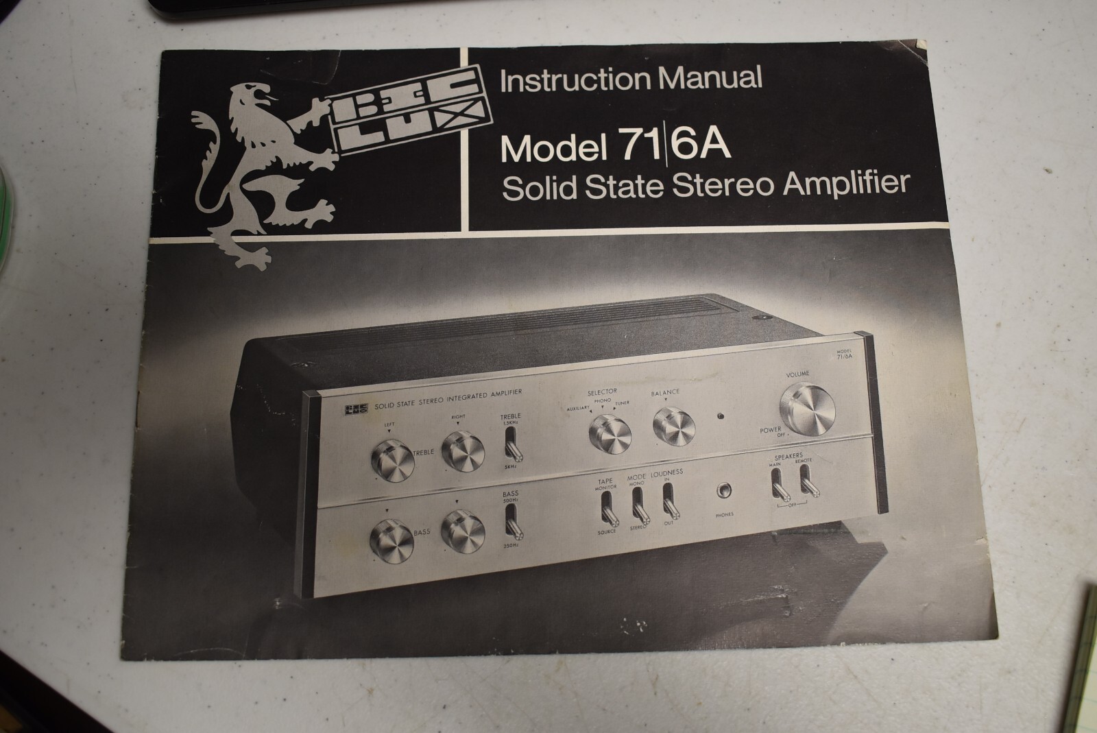 Original BIC LUX 71 6A Solid State Stereo Amplifier Instruction Manual