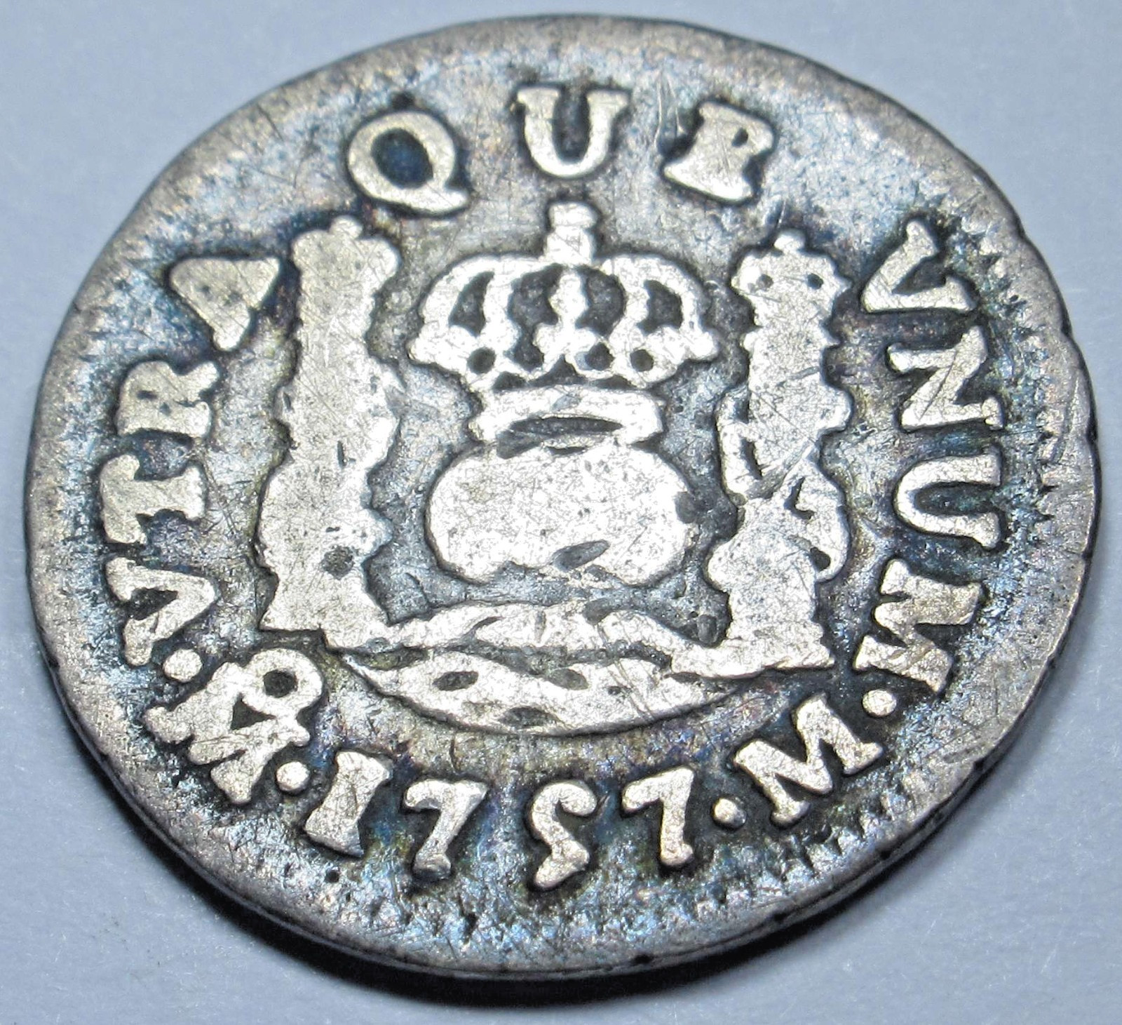 1757 Spanish Mexico Silver 1/2 Reales Genuine 1700\'s Pirate Treasure Pillar Coin