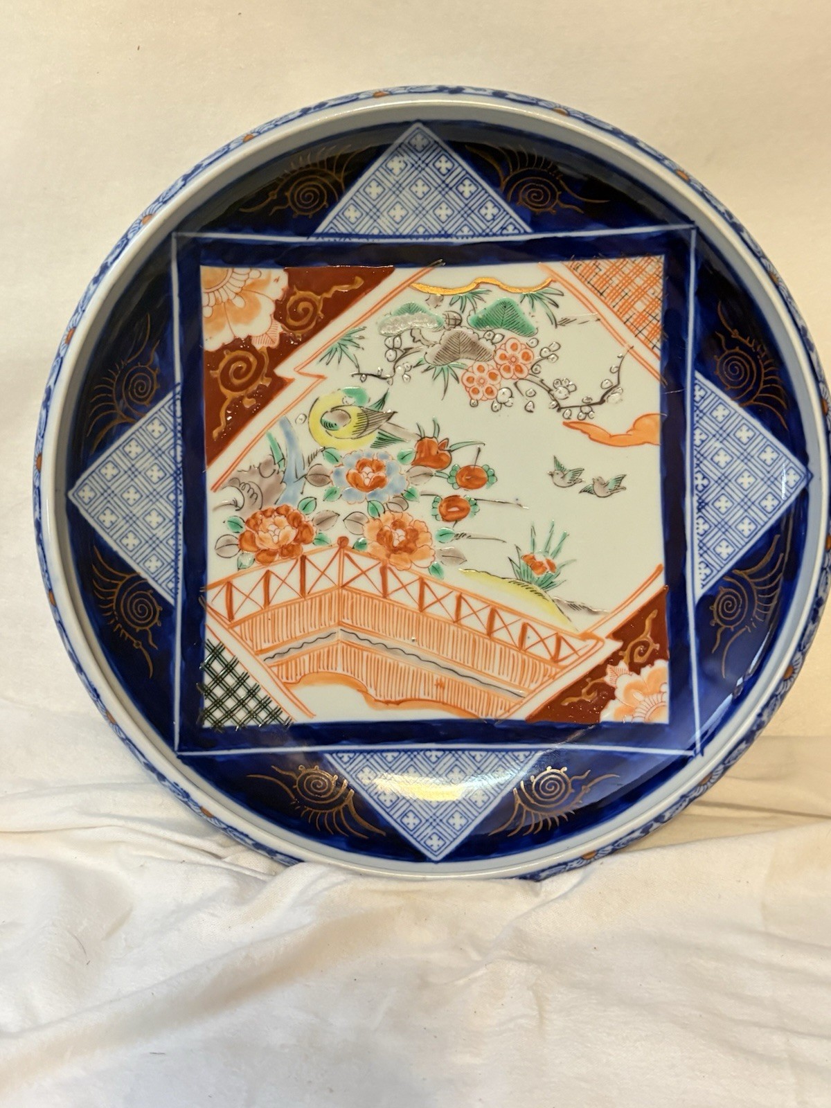 Antique Meiji Japanese Imari Porcelain Hachi Basin Bowl Momota Zo Signed 13\