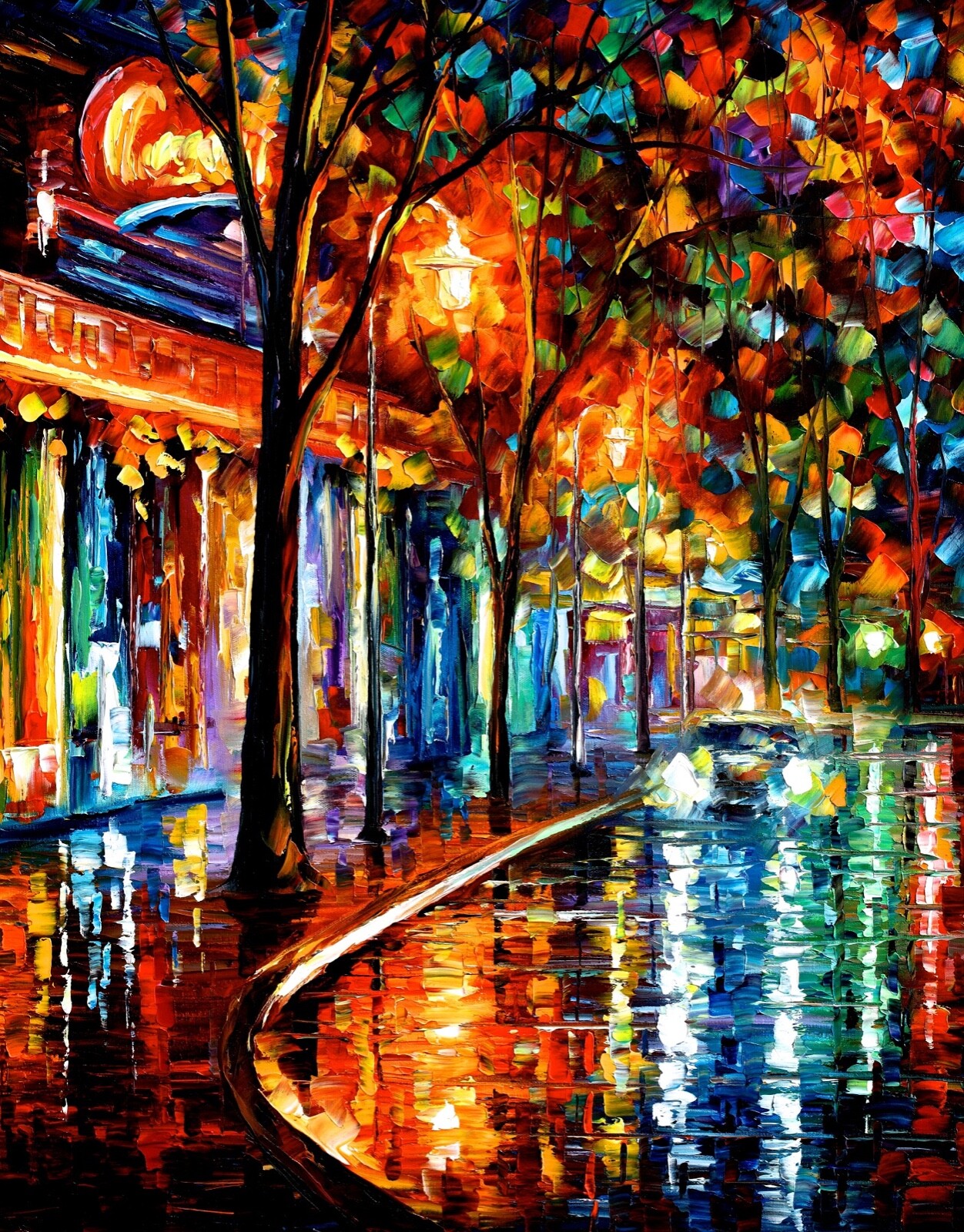 Street of Colors : Leonid Afremov : Archival Quality Art Print