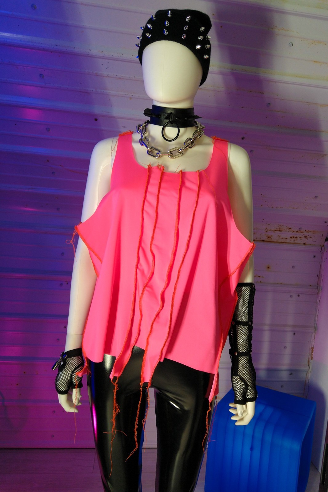 OOAK Neovibe Tank Top - Coral Pink - One Size - Halloween Sale cyber y2k