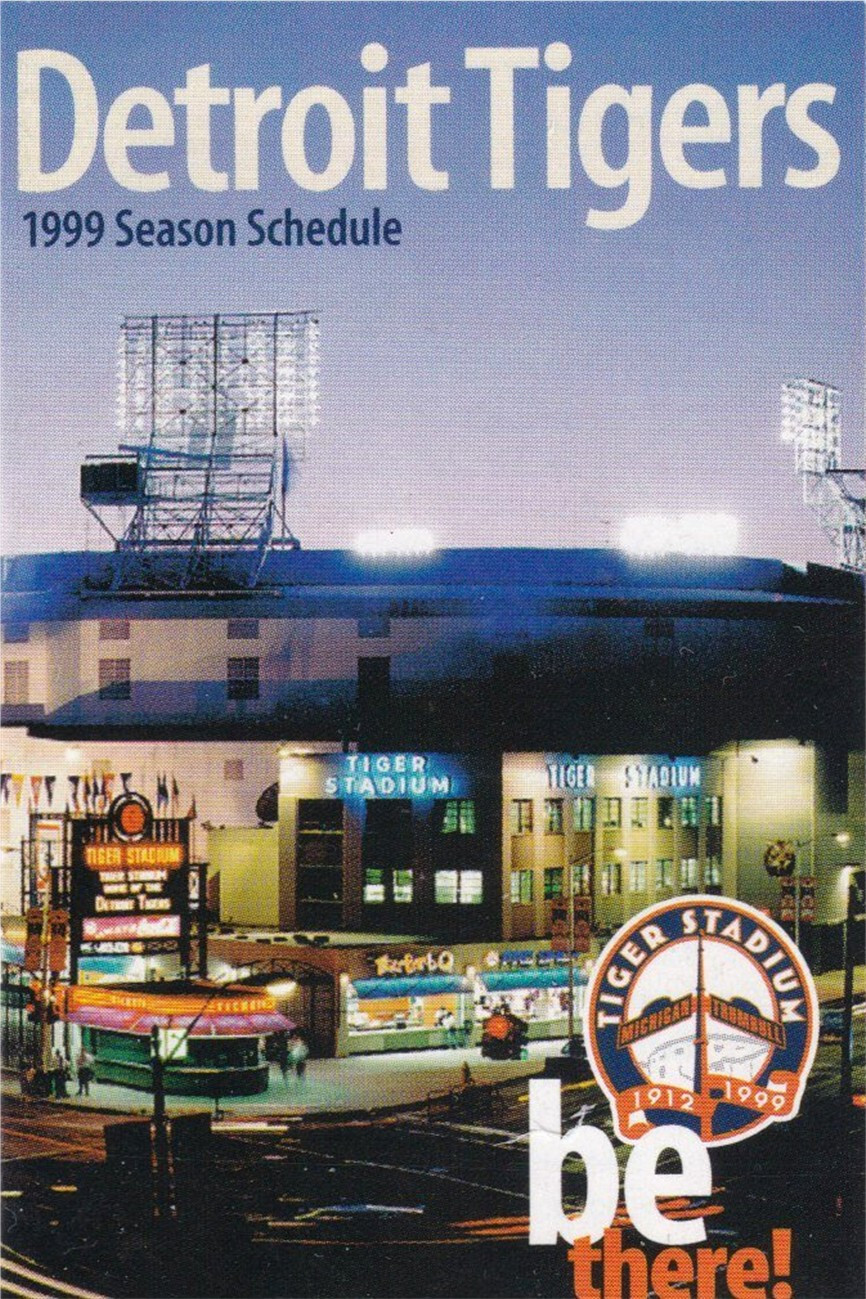 1999 Detroit Tigers MLB Baseball Schedule- MTD