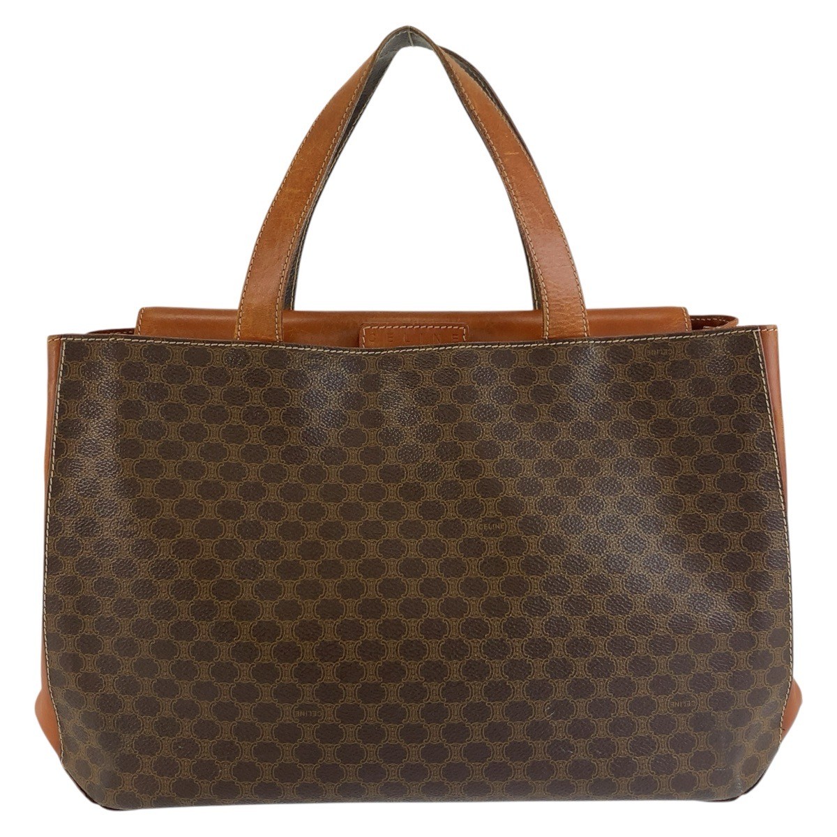 CELINE vintage Macadam MC99/1 Tote Bag handbag Brown PVC/leather