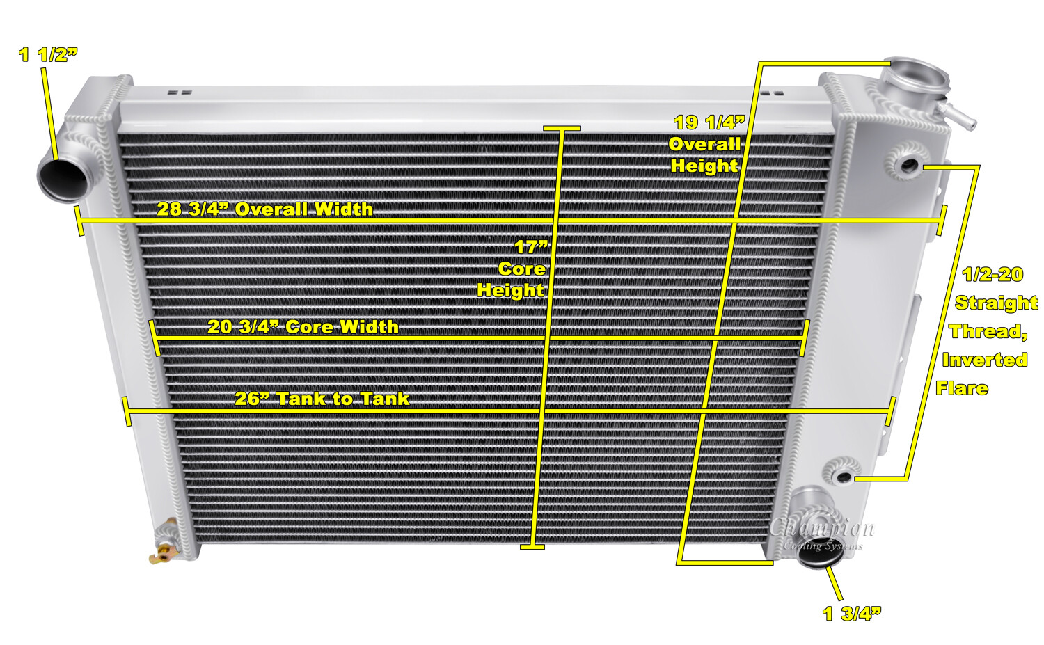 67 68 69 Chevy Camaro Small Block 2 Row Aluminum Radiator 1 Inch Tubes AE337
