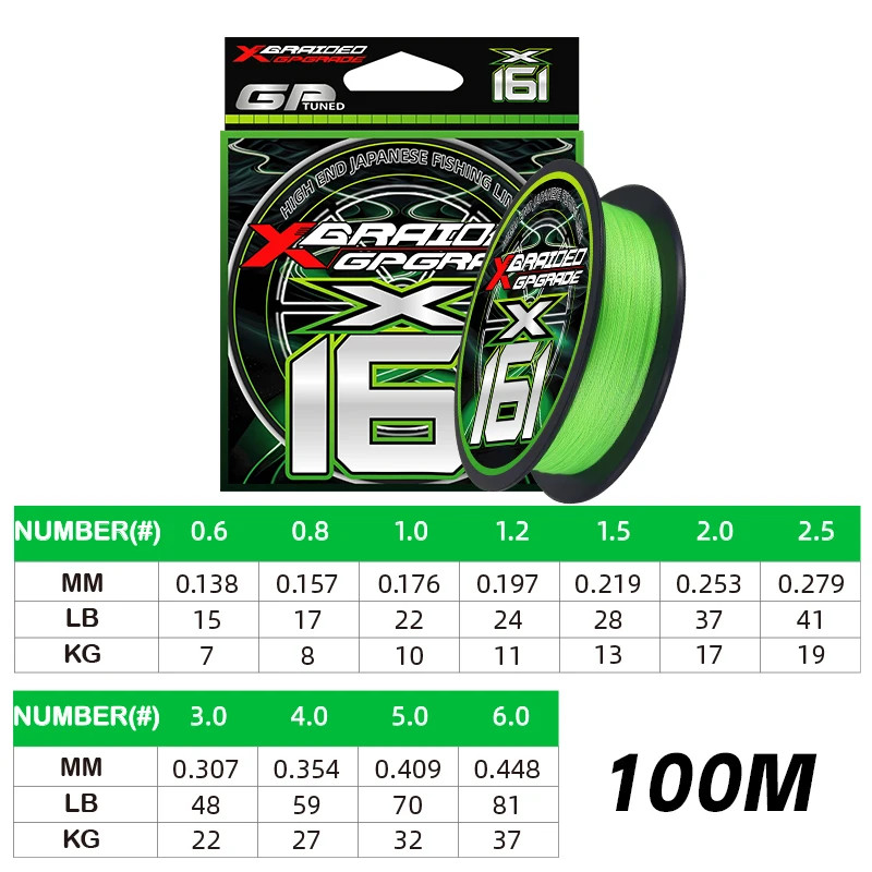 YGK G-Soul X16 Braided Fishing Line PE 100-500M Abrasion Resistant Multifilament