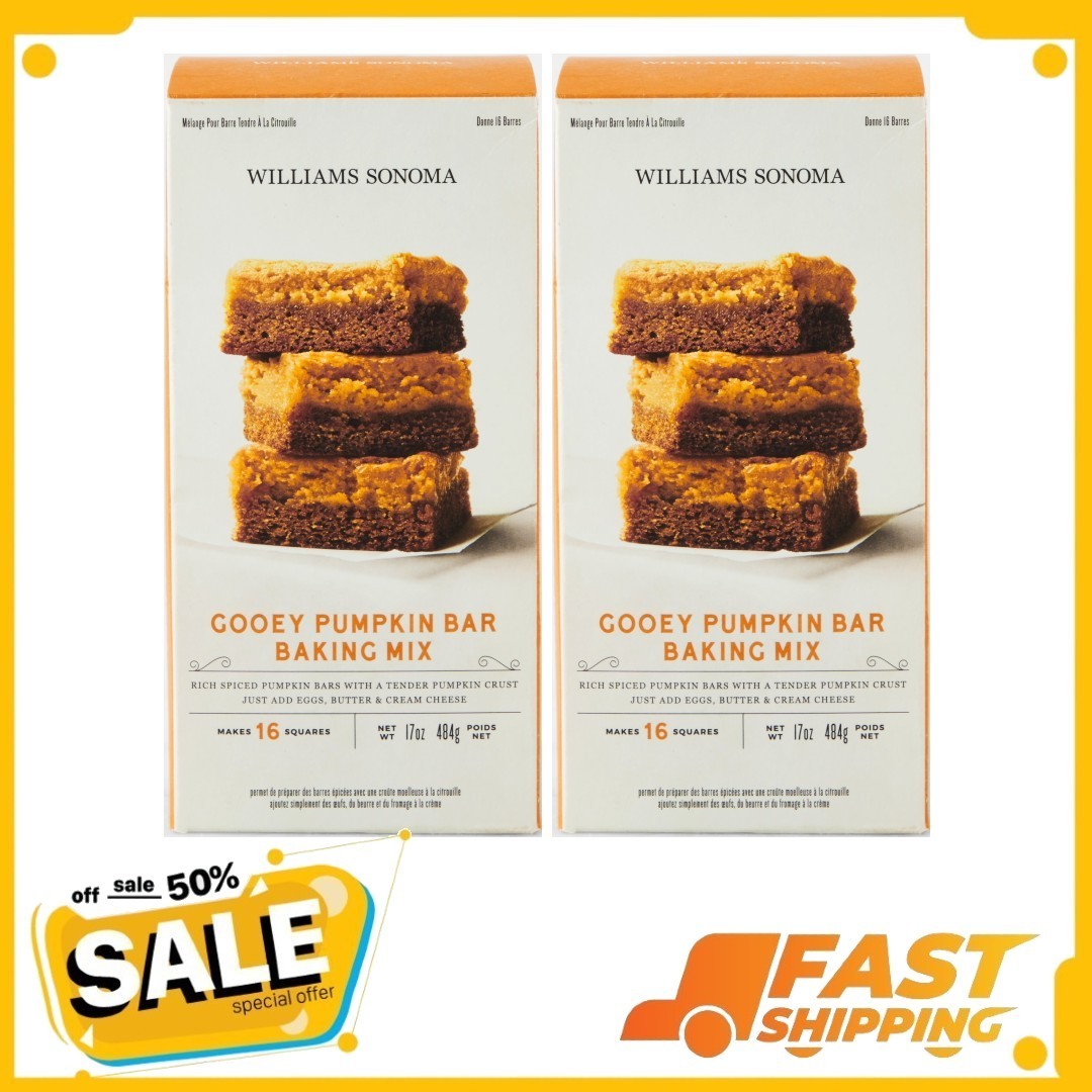 Williams Sonoma Gooey Pumpkin Bar Baking Mix, Set of 2, NEW, FreeShipping Williams Sonoma Gooey Pumpkin Bar Baking Mix, Set of 2, NEW, FreeShipping