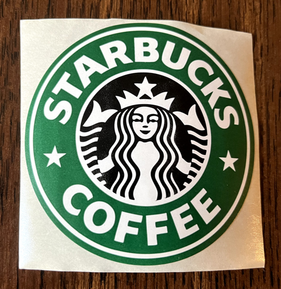Authentic Starbucks Coffee Sticker RETIRED 1990s Retro Logo -  3 inch round