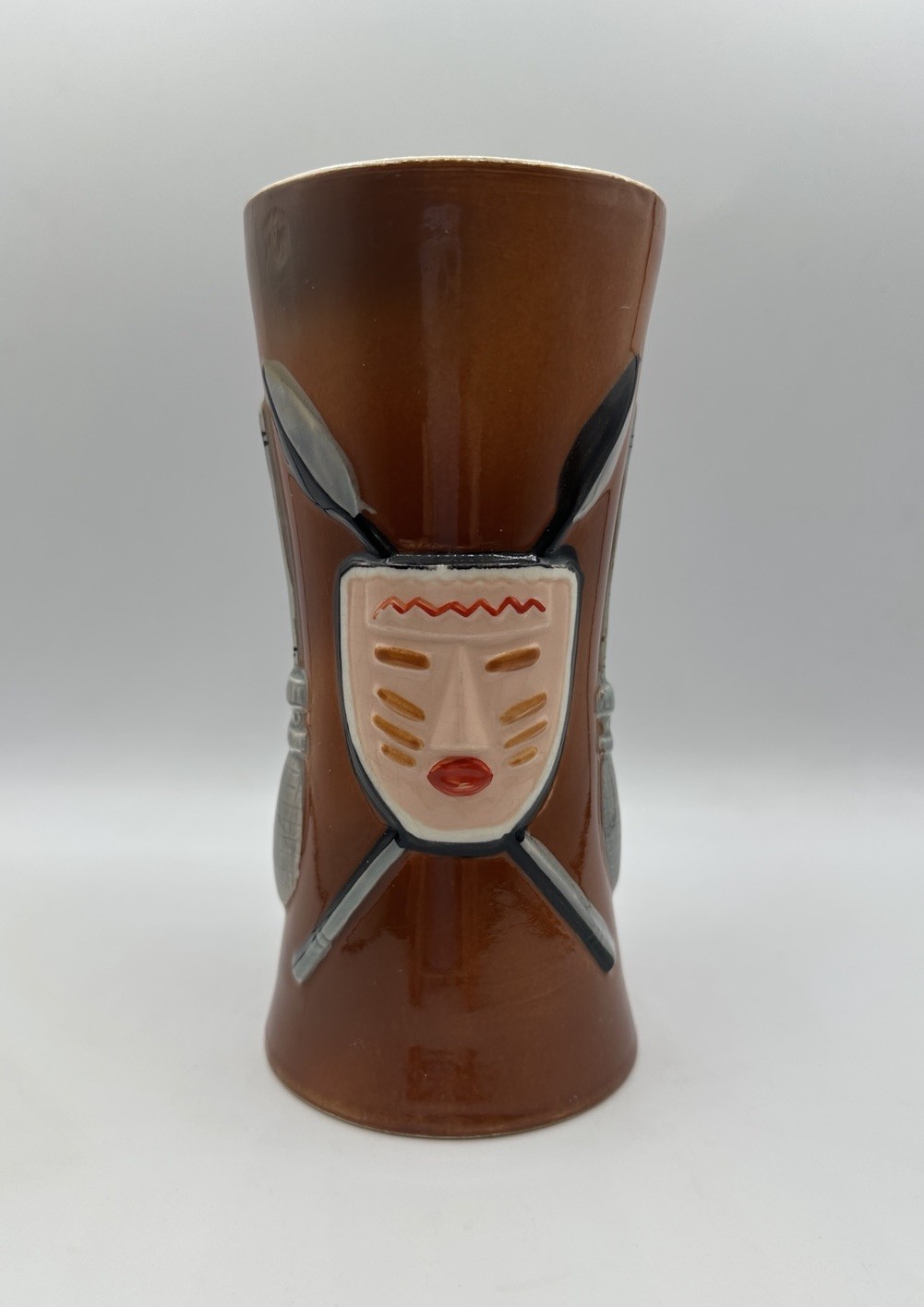 Vintage Steve Crane War Club Mask Tiki Mug