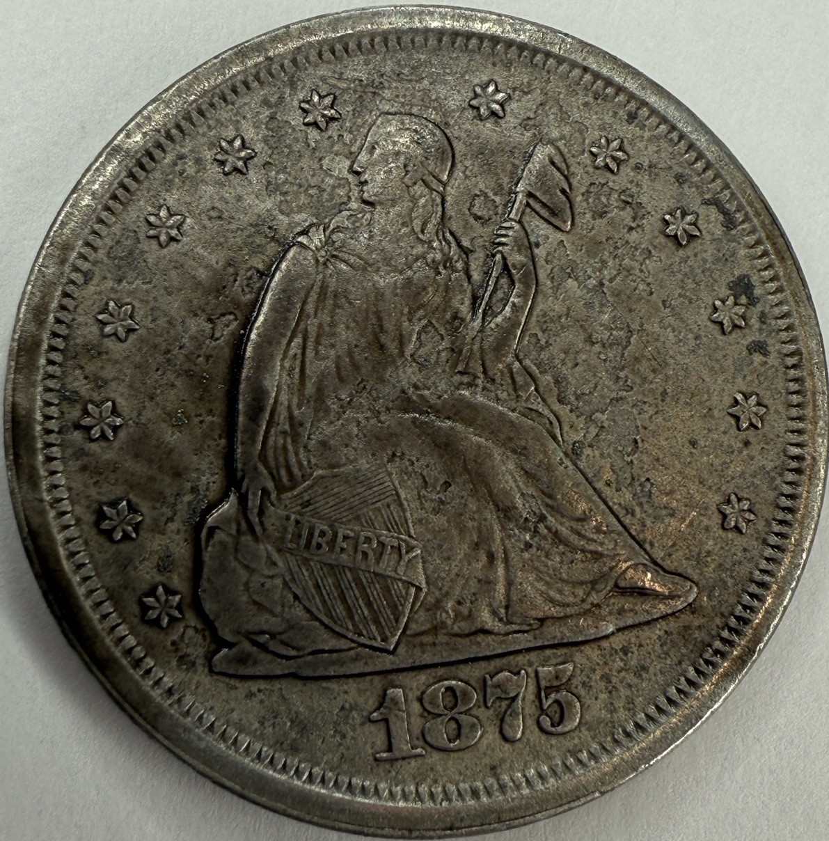 1875 S US Twenty Cent 20c Coin Short Lived Type Exact Coin Imaged #SL346