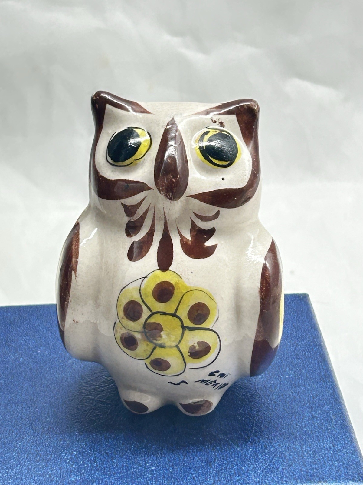 Vintage Tonala Mexican Pottery Owl Floral Folk Art Figurine Hand Painted Signed Vintage Tonala Mexican Pottery Owl Floral Folk Art Figurine Hand Painted Signed