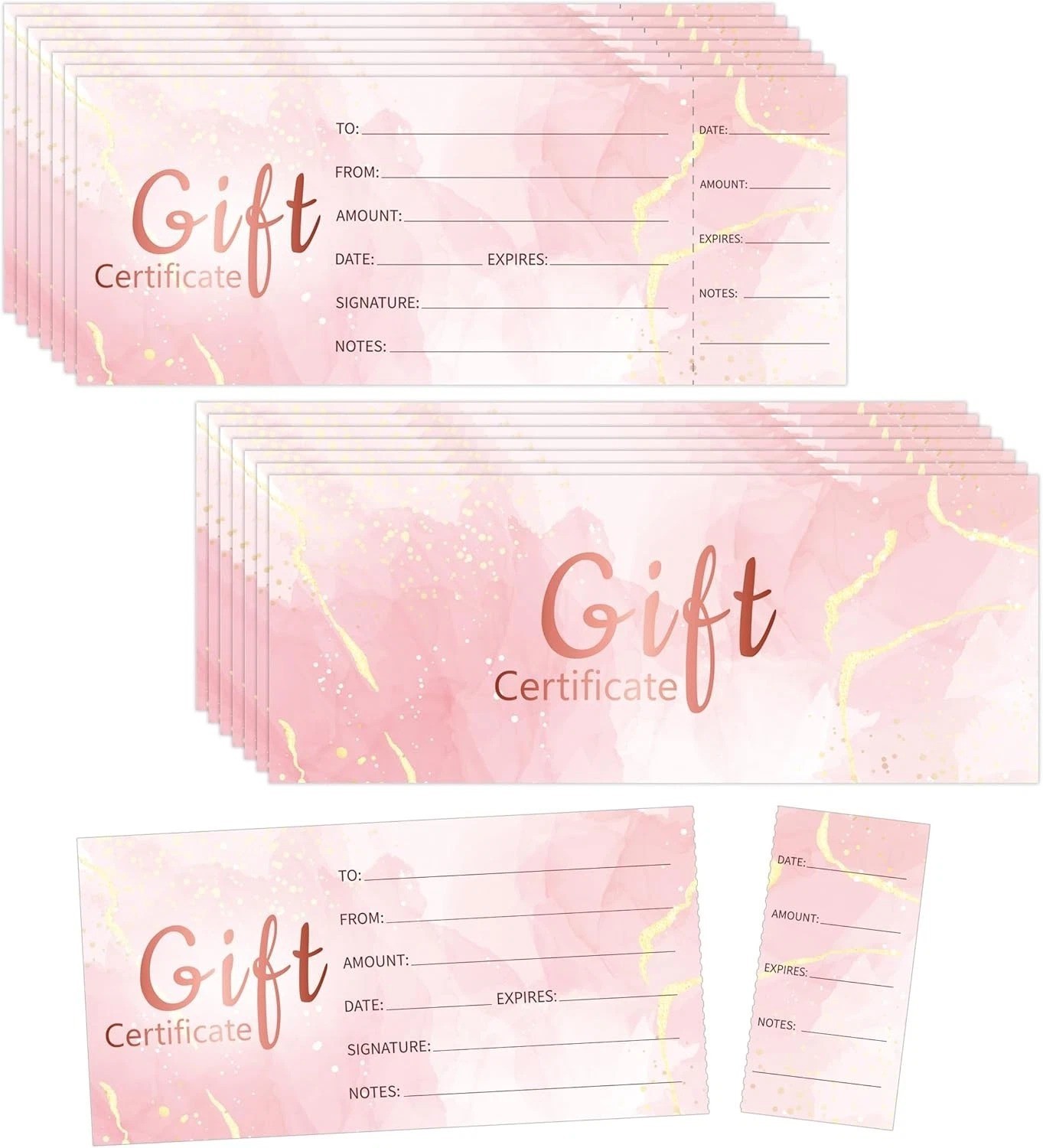 135pcs Blank Gift Certificates Cards for Business Spa Salon Wedding Pink 135pcs Blank Gift Certificates Cards for Business Spa Salon Wedding Pink