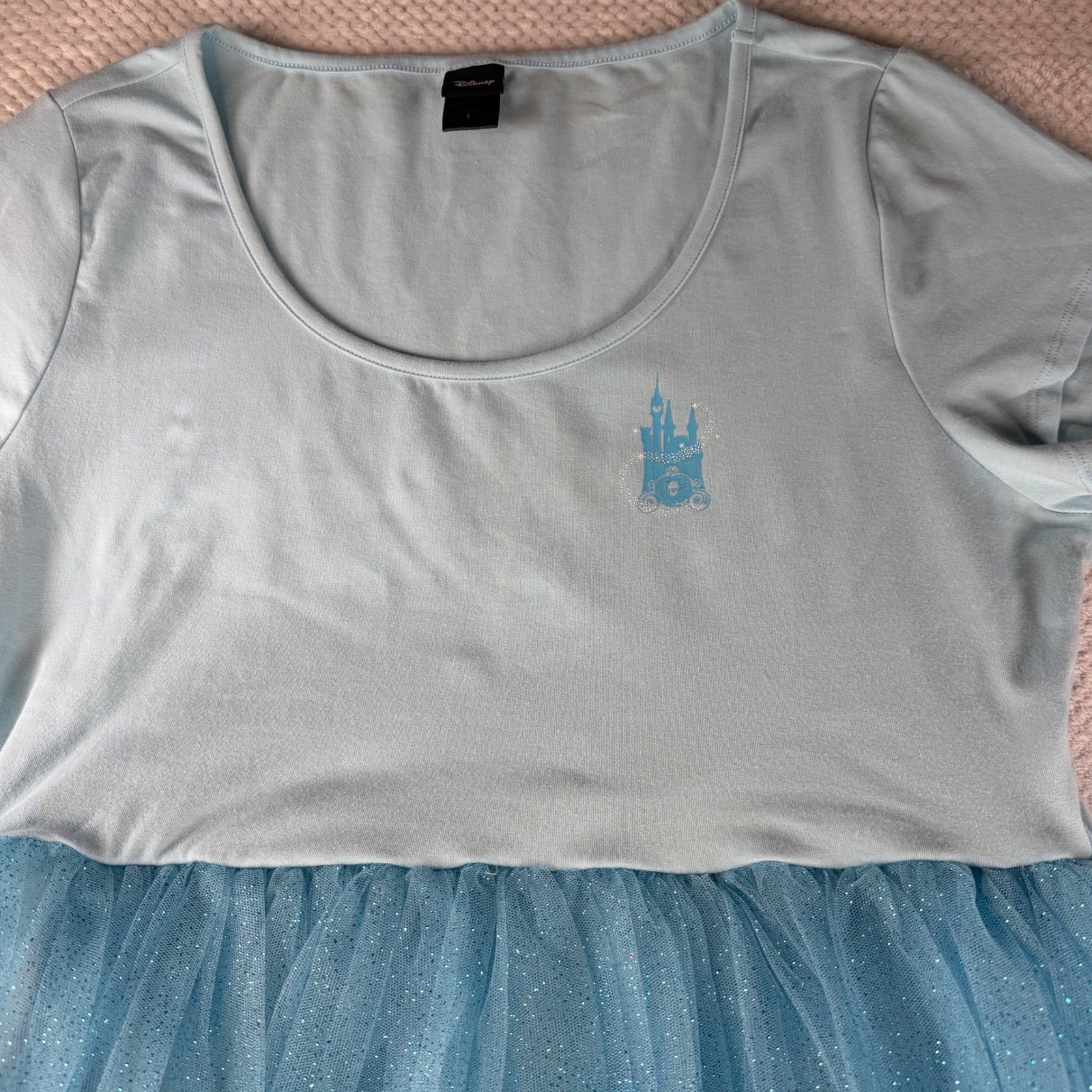Disney Torrid Cinderella Blue Tulle Glitter Dress Womens Size 1 Castle Graphic Disney Torrid Cinderella Blue Tulle Glitter Dress Womens Size 1 Castle Graphic