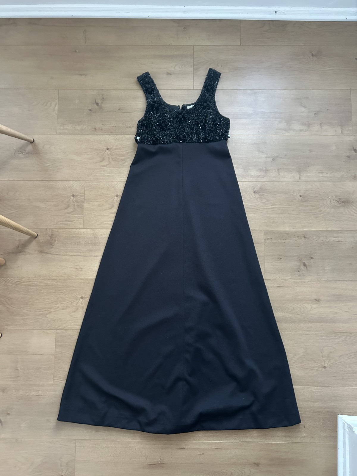 Vintage 1950\'s Black Sequined Evening Dress Vintage 1950\'s Black Sequined Evening Dress