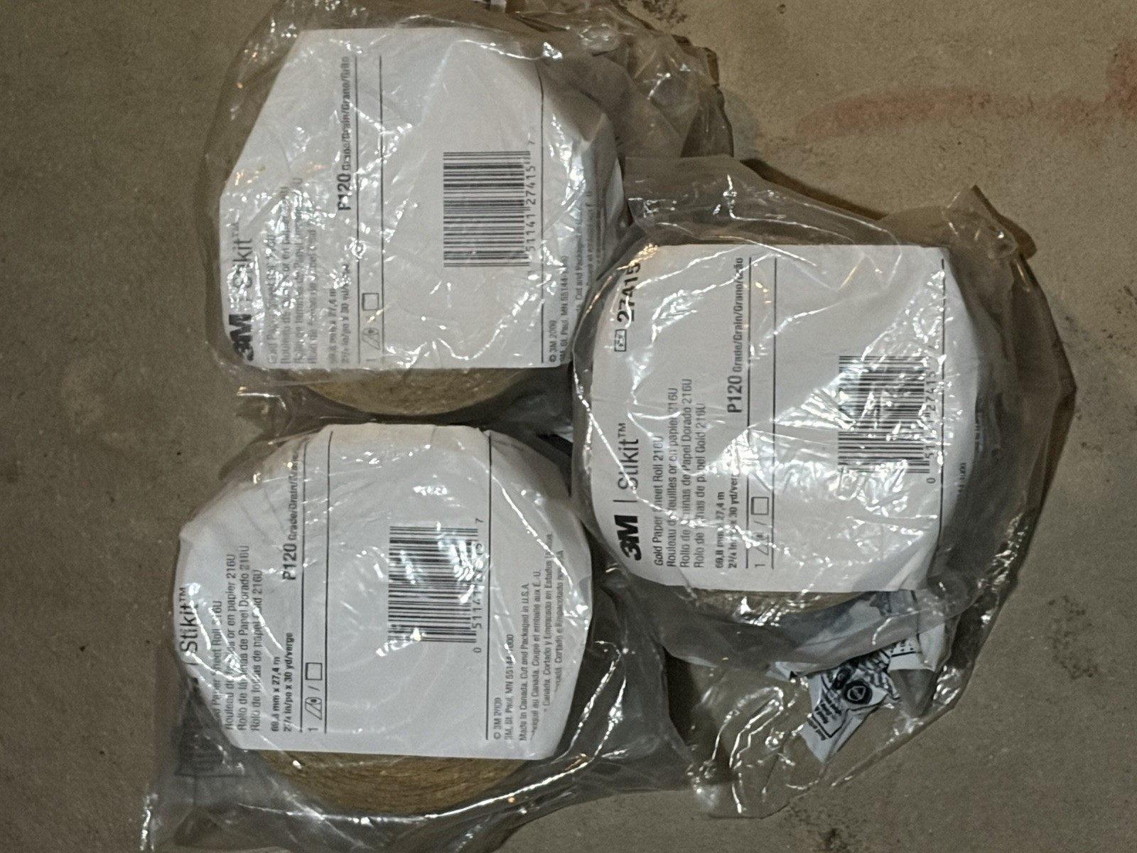 3M 02597 Stikit Gold Abrasive Sanding Sheet Roll P120A Grade (3)Rolls Total 3M 02597 Stikit Gold Abrasive Sanding Sheet Roll P120A Grade (3)Rolls Total
