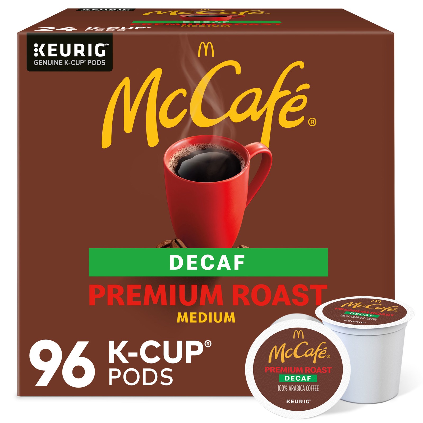 McCafe, Premium Roast Decaf Coffee, Keurig Single Serve K-Cup Pods, 96 Count McCafe, Premium Roast Decaf Coffee, Keurig Single Serve K-Cup Pods, 96 Count