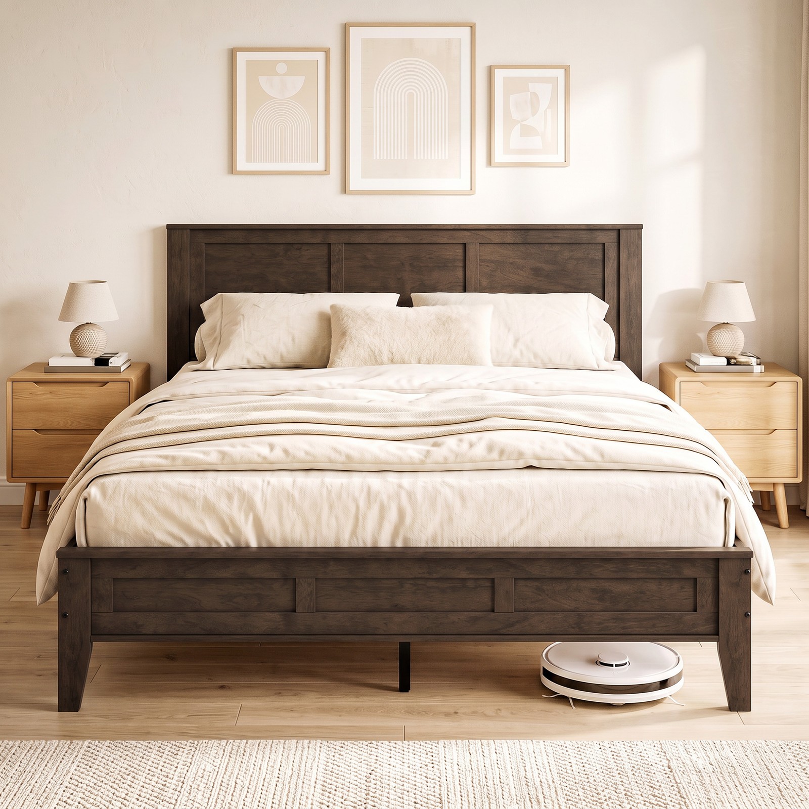 HOMCOM Queen Bed Frame with Headboard and Footboard, Platform Bed Frame