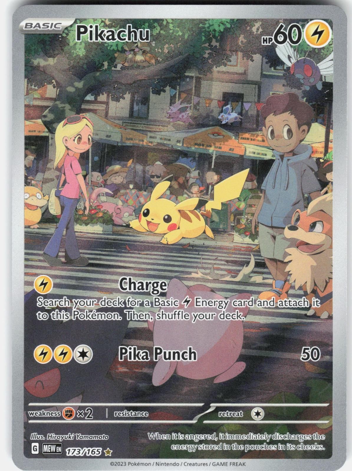 Pokemon Pikachu 173/165 Illustration Rare 151 Pokemon Holo Near Mint Pokemon Pikachu 173/165 Illustration Rare 151 Pokemon Holo Near Mint