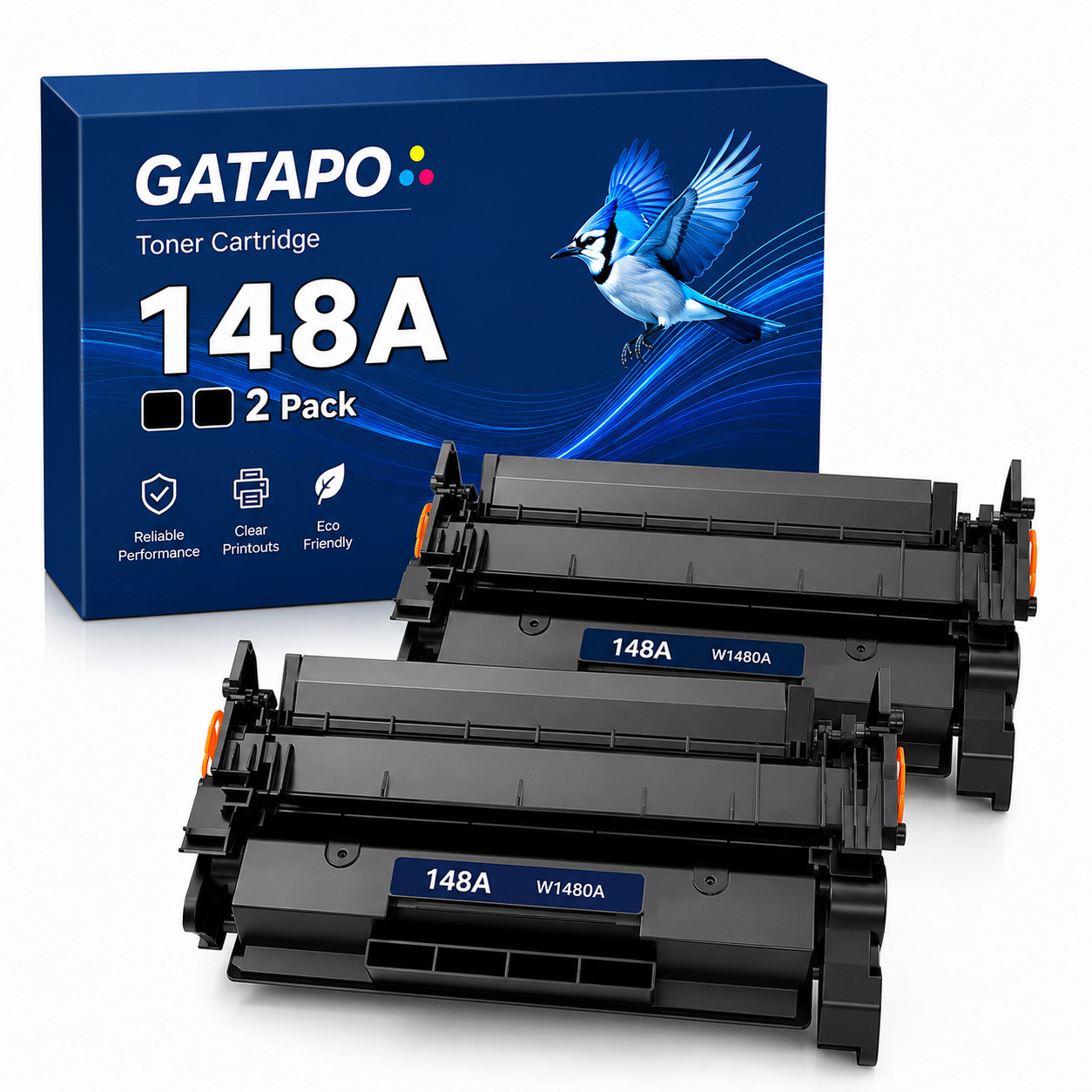 2PK 148A High Yield Toner Cartridge with Chip for  Pro4001dw MFP 4101fdn 4101fdw