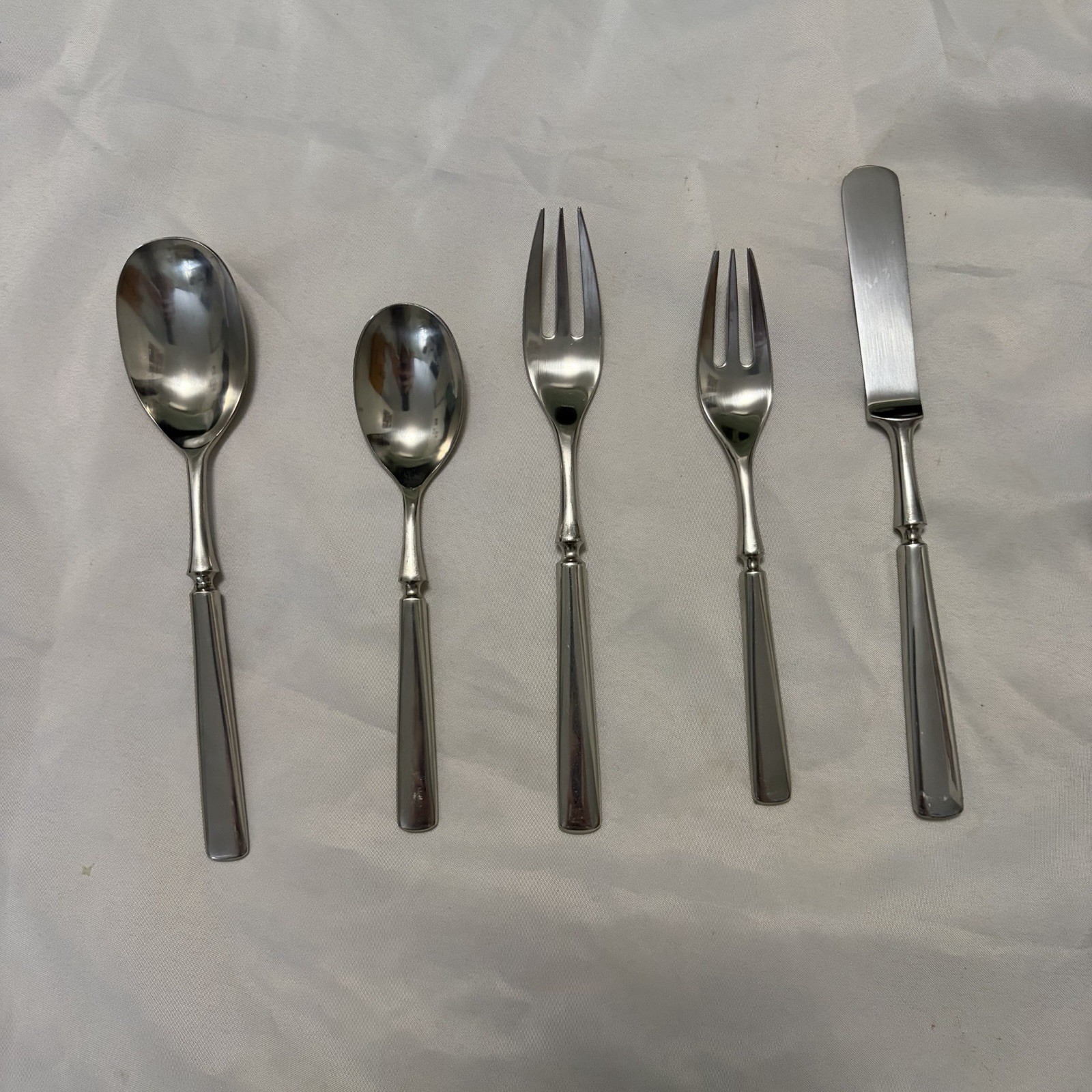 Vtg (5) Pcs DANSK int\'l Designs Japan IHQ Anvil Pattern Flatware Place setting Vtg (5) Pcs DANSK int\'l Designs Japan IHQ Anvil Pattern Flatware Place setting
