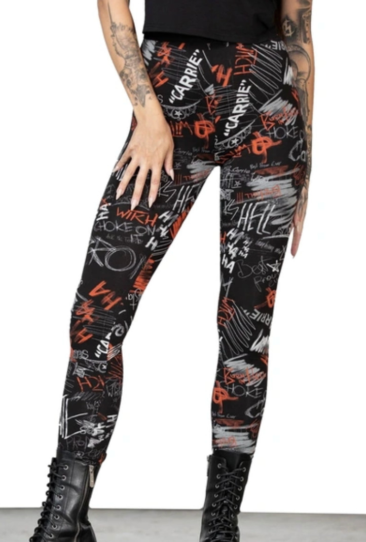 Killstar X Carrie Horror Movie Graffiti Print Leggings XL NEW WITH TAGS