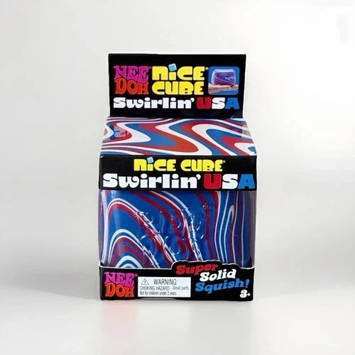 Needoh Nice Cube Swirlin USA Fourth Of July Squishy Sensory Toy New AUTHENTIC Needoh Nice Cube Swirlin USA Fourth Of July Squishy Sensory Toy New AUTHENTIC