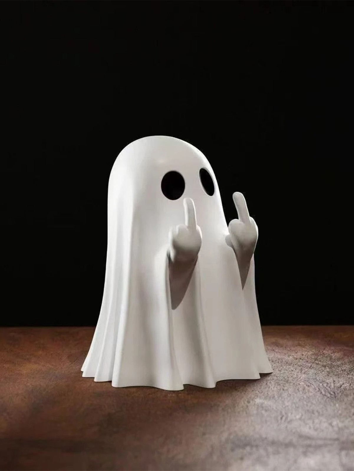 Cute Reading Ghost Figurine Light Up Halloween LED Book Spooky Bookshelf Decor