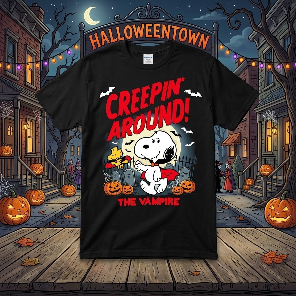 Funny Halloween Snoopy Peanuts Creepy Horror #5 Black Unisex T-Shirt S-5XL