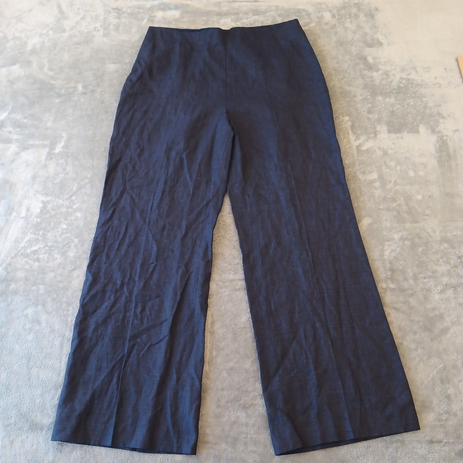 Talbots Dress Pants Womens Size 16 Blue Side Zip Linen 36x31.5 High Rise New Talbots Dress Pants Womens Size 16 Blue Side Zip Linen 36x31.5 High Rise New