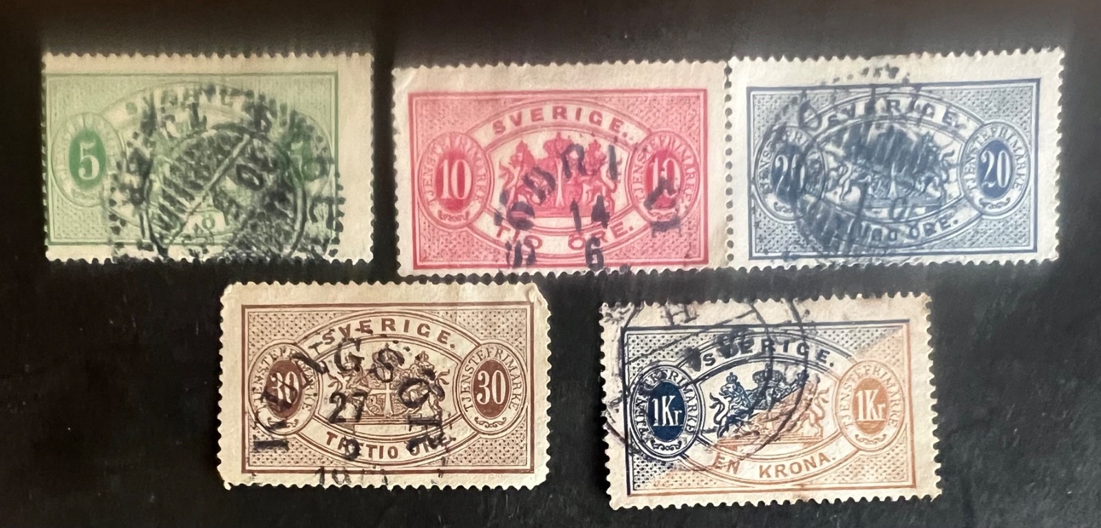 Sweden Stamps #O15, #O17, #O19, #O22, #O25, Used, H, See Photo Sweden Stamps #O15, #O17, #O19, #O22, #O25, Used, H, See Photo