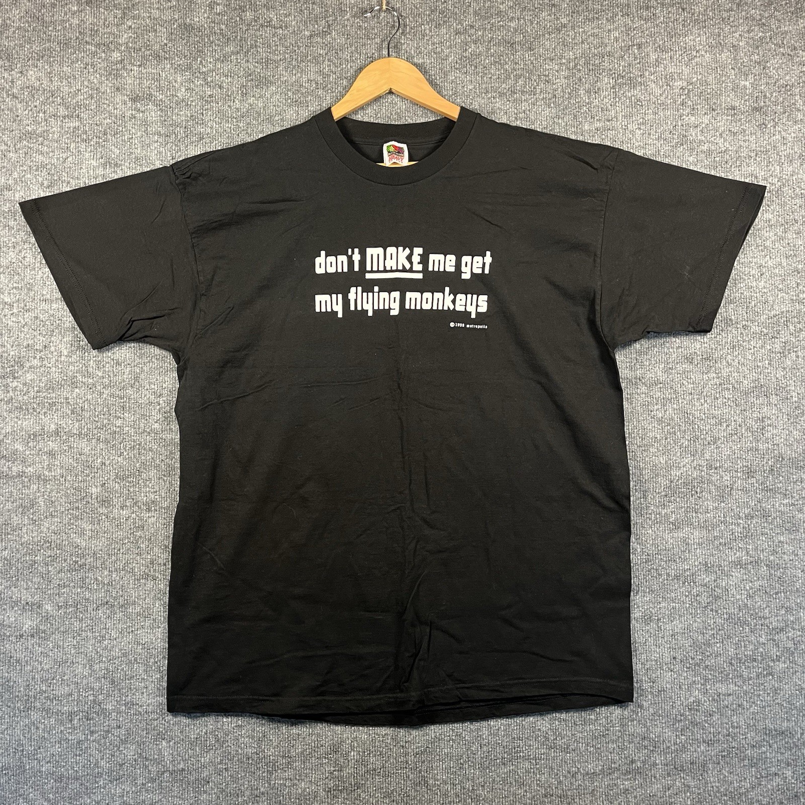 Vintage 1998 Metropolis Wizard of Oz Reference Saying Graphic Tee XL Movie Promo Vintage 1998 Metropolis Wizard of Oz Reference Saying Graphic Tee XL Movie Promo