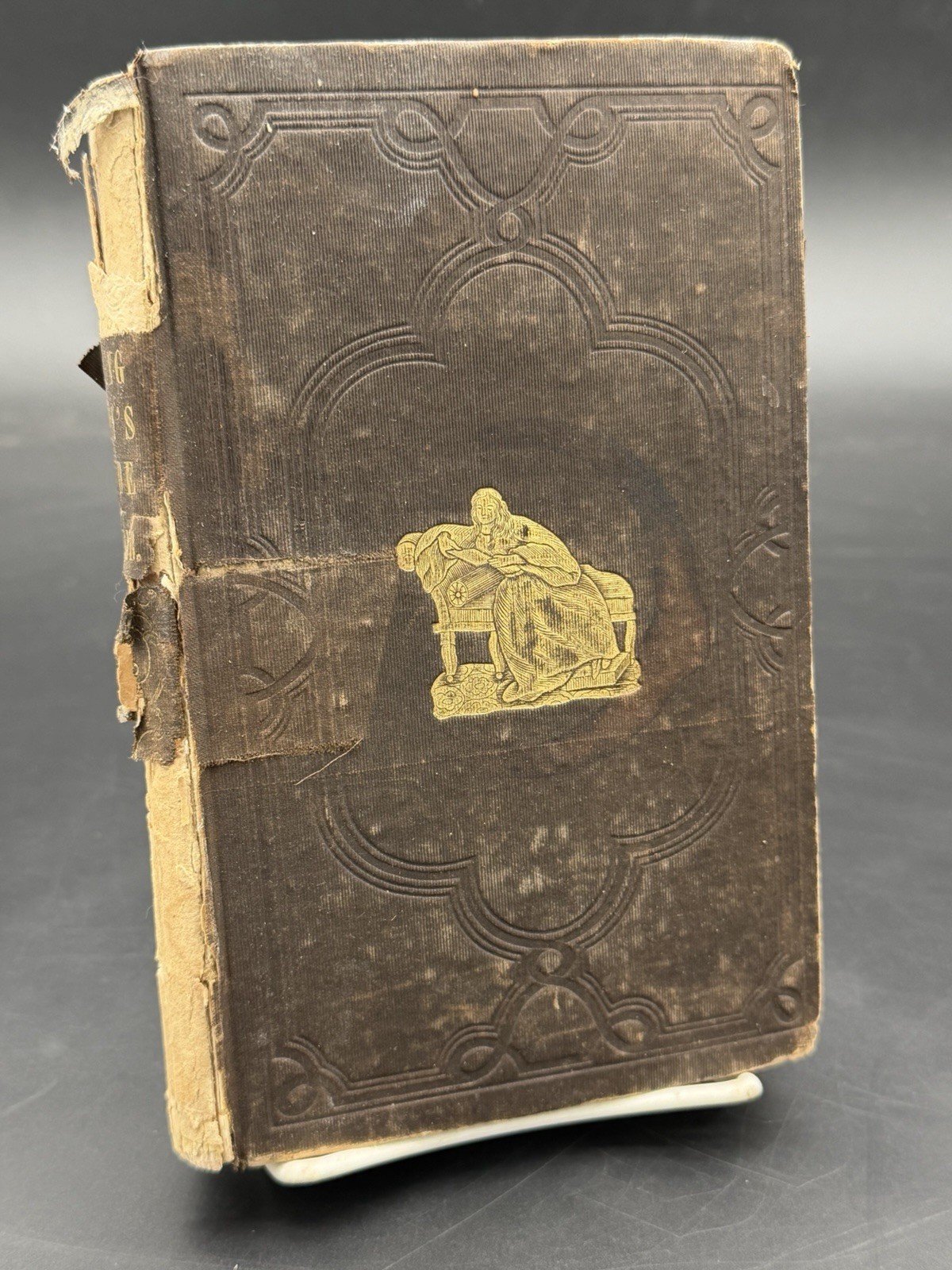 Antique 1845 The Young Lady's Guide Harvey Newcomb Gilt-Stamped Binding Boston