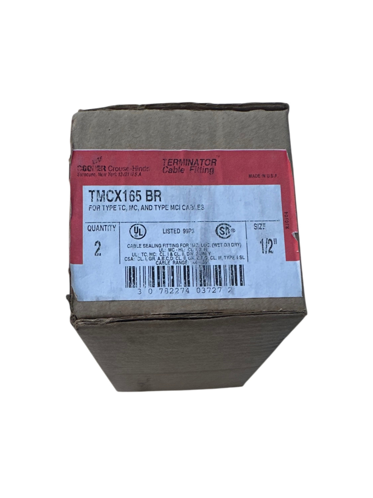 Cooper Crouse-Hinds TMCX165 BR Terminator Cable Fitting | 1/2\ Cooper Crouse-Hinds TMCX165 BR Terminator Cable Fitting | 1/2\