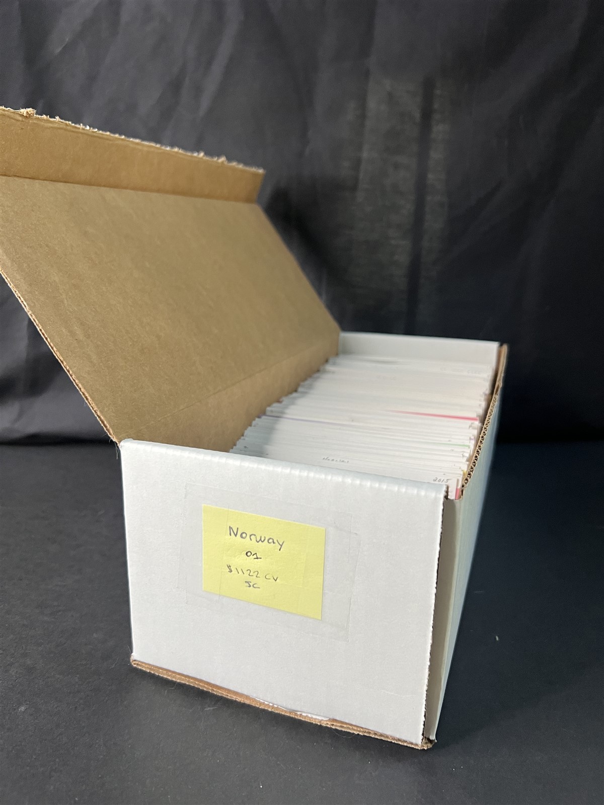 Norway Box Collection $1100 CV Dealer Cards identified by Scott# ZAYIX 0825G3890