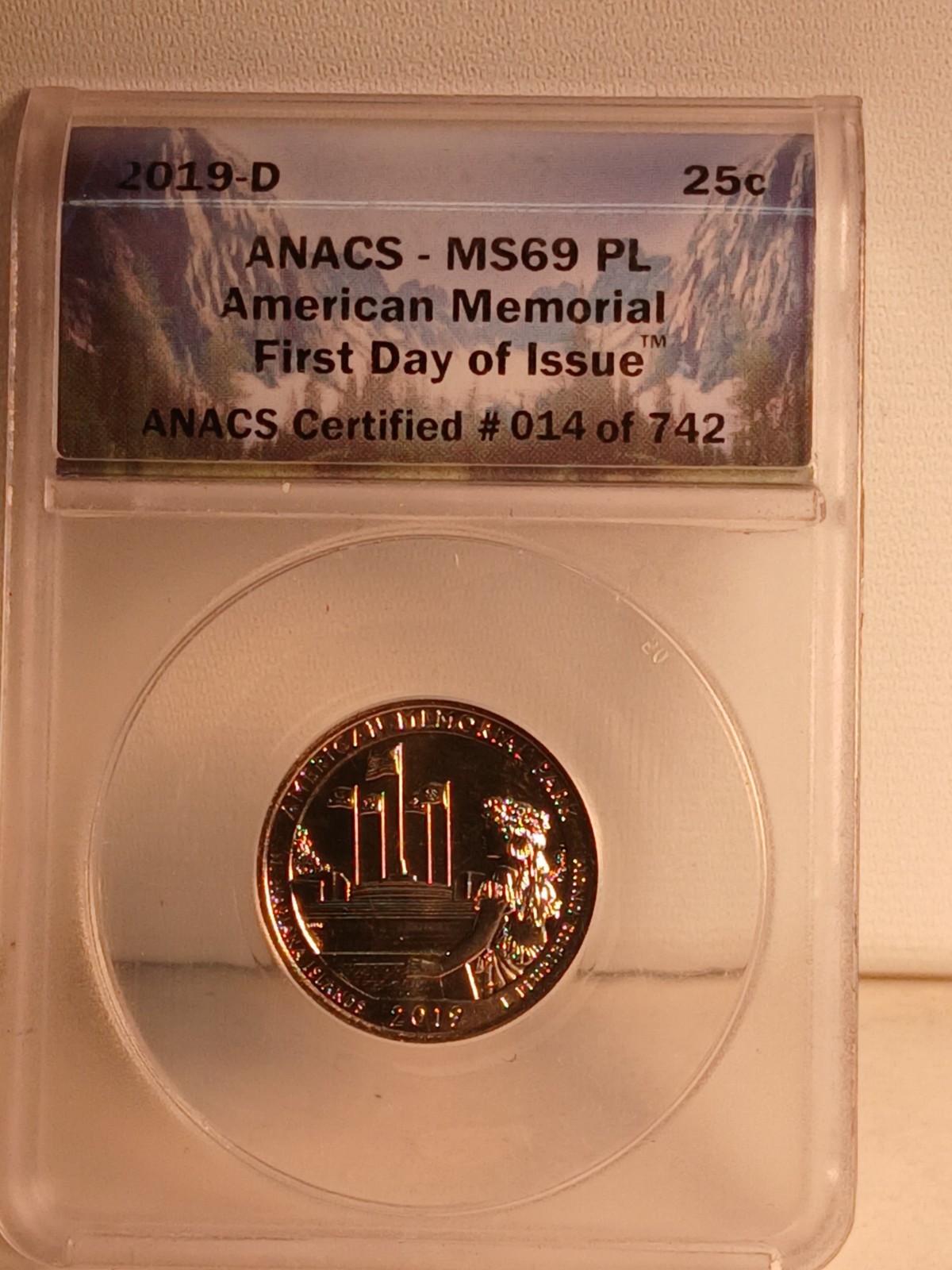 2019-D Quarter American Memorial Park ANACS MS-69 2019-D Quarter American Memorial Park ANACS MS-69