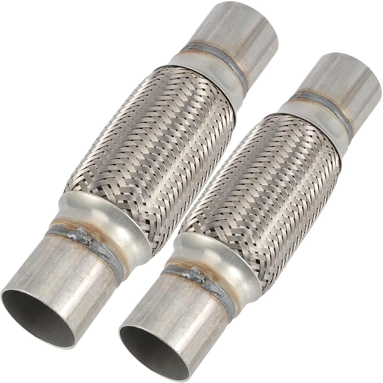 2 Pack 2.5 x 6 x 10 Inch Stainless Steel Heavy Duty Exhaust Flex Pipe, Double...