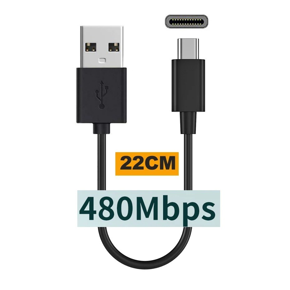 Ultra Short USB 3.0 A to USB-C USB3.1 Gen.1 Fast Charger Data Cable 5Gpbs 3A 60W