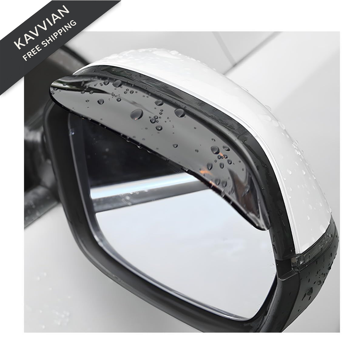 NYTKL 2 PCS Mirror Rain Visor Eyebrow, Rainproof PVC Side Guards Black 