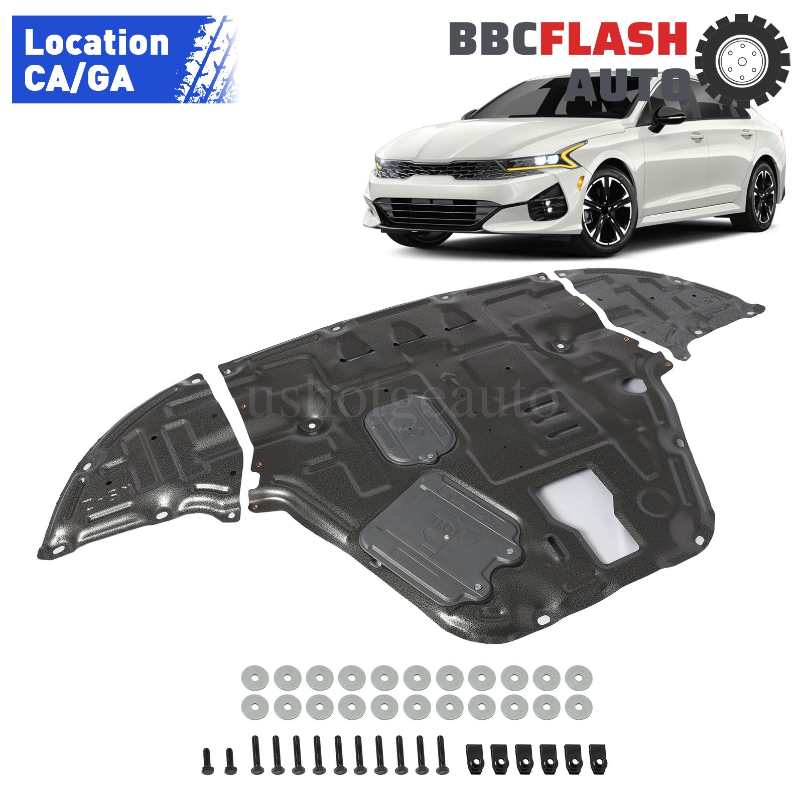For 2021-2025 Kia K5 Heavy Duty Engine Skid Plate Under Splash Shield Black