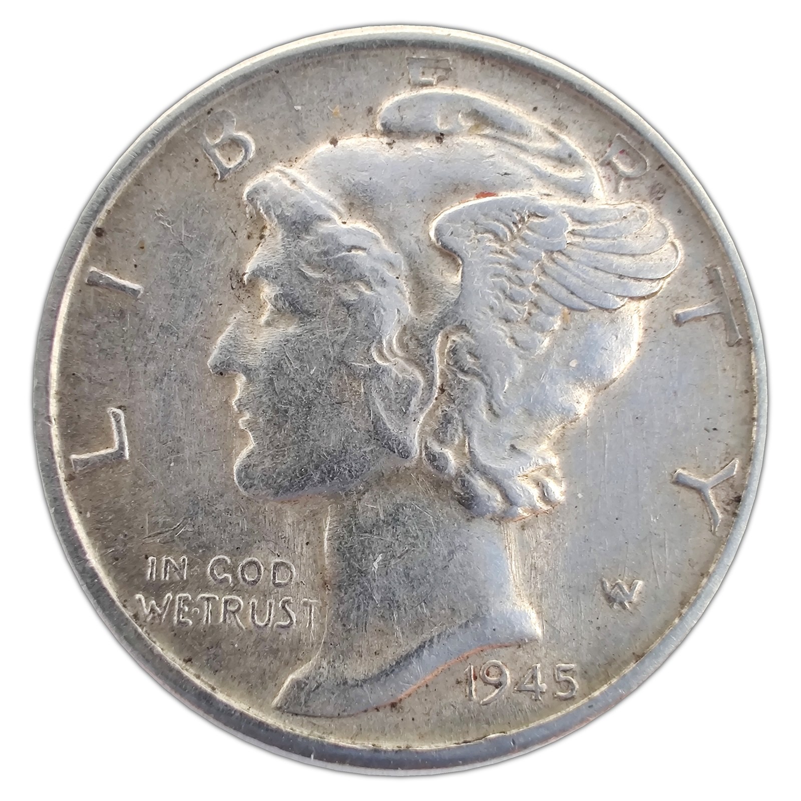 1945-S Mercury Dime XF Extremely Fine 90% Silver 1945-S Mercury Dime XF Extremely Fine 90% Silver