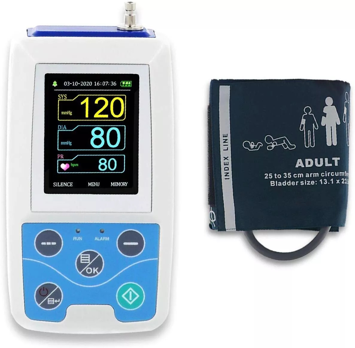 CONTEC ABPM50 24 Hour Ambulatory Blood Pressure Patient Monitor Adult NIBP Cuff