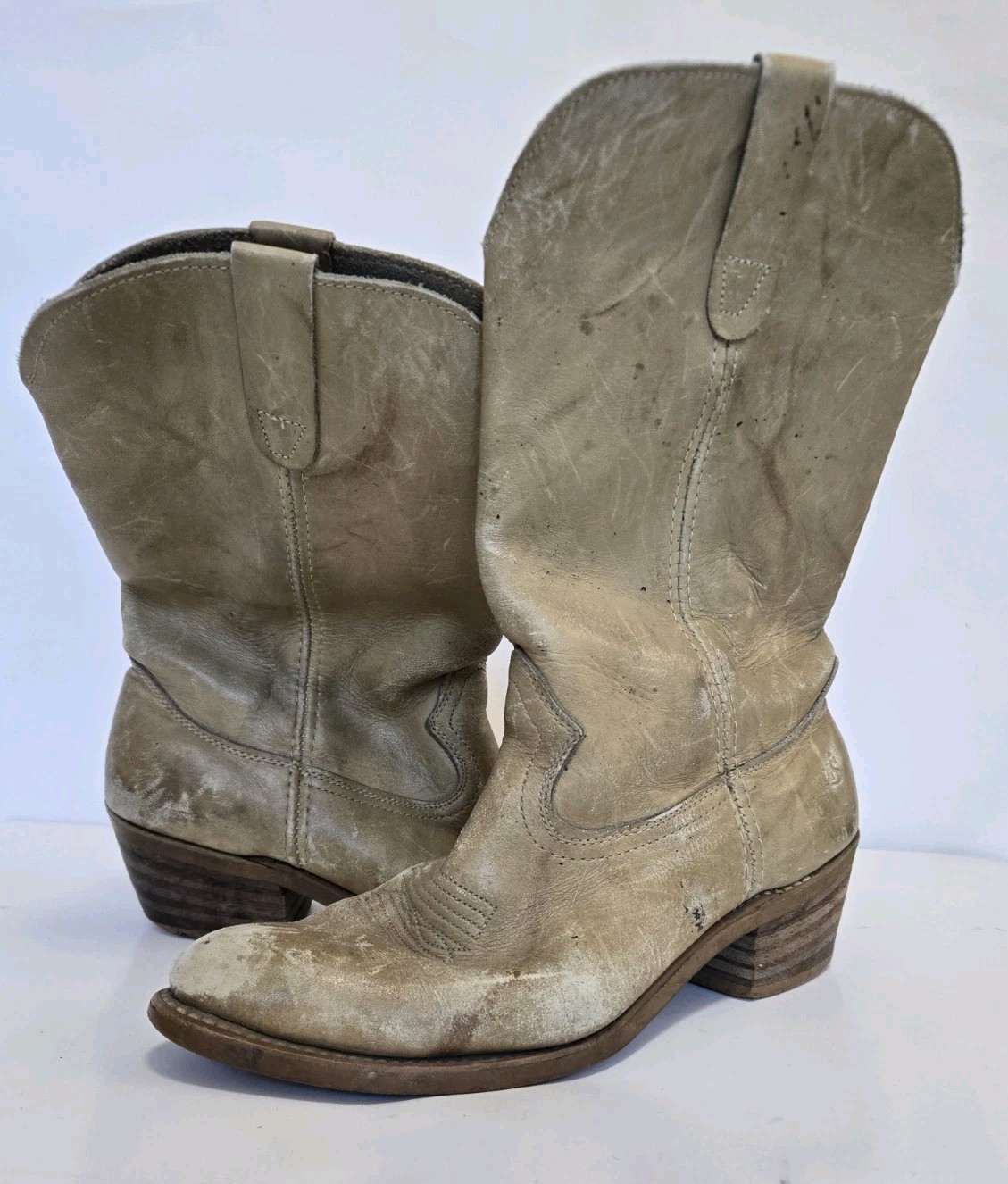 Vintage Landis Cowboy Boots  Mens Size 10 Brown Tan Western Leather